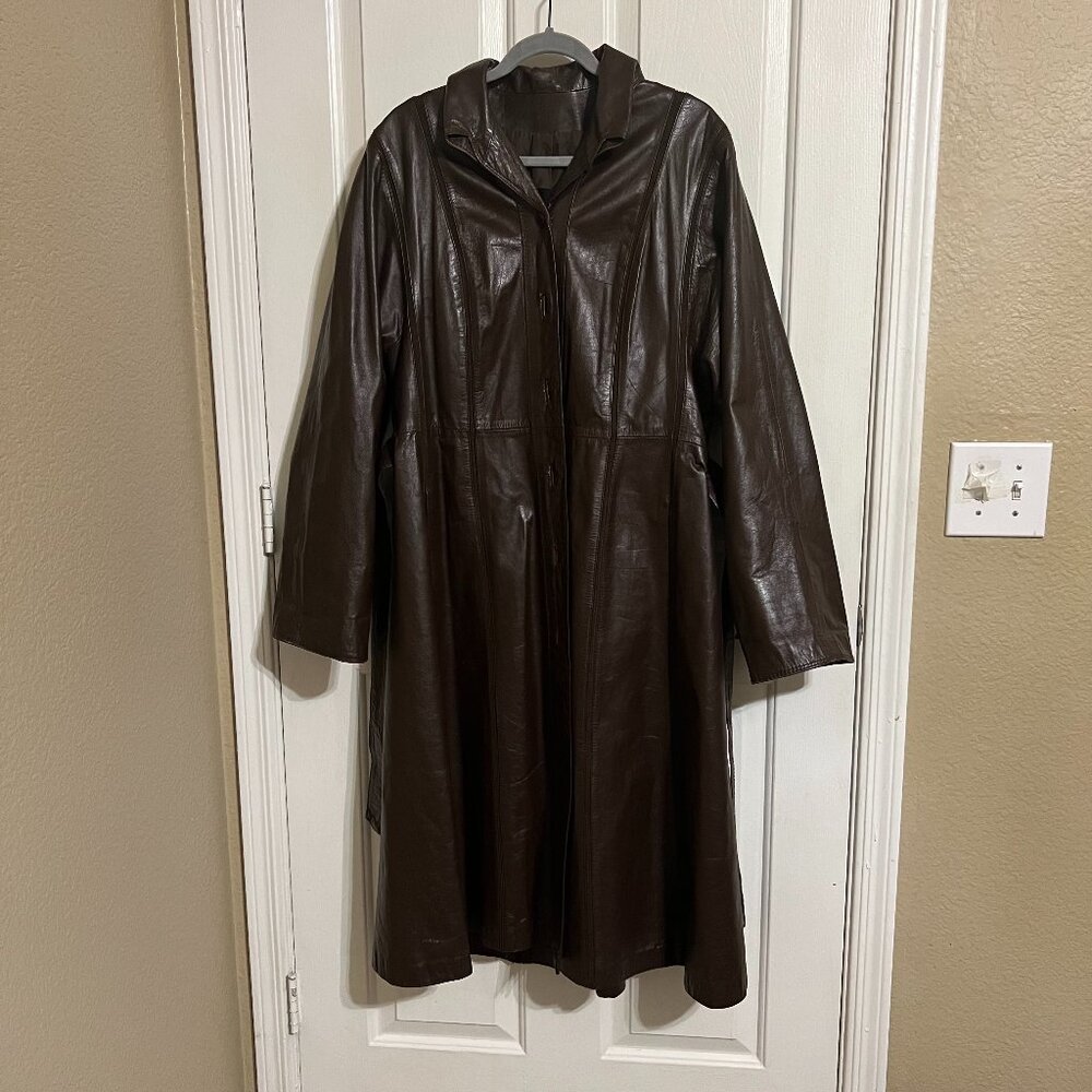 Women's Leather Trench Coat Imperial Leather and Sportswear